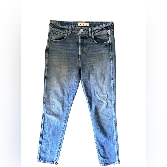 Anthropologie AMO Tomboy Jean med Wash Sz. 27 Button~Fly Stretch Mid Rise - Picture 2 of 9